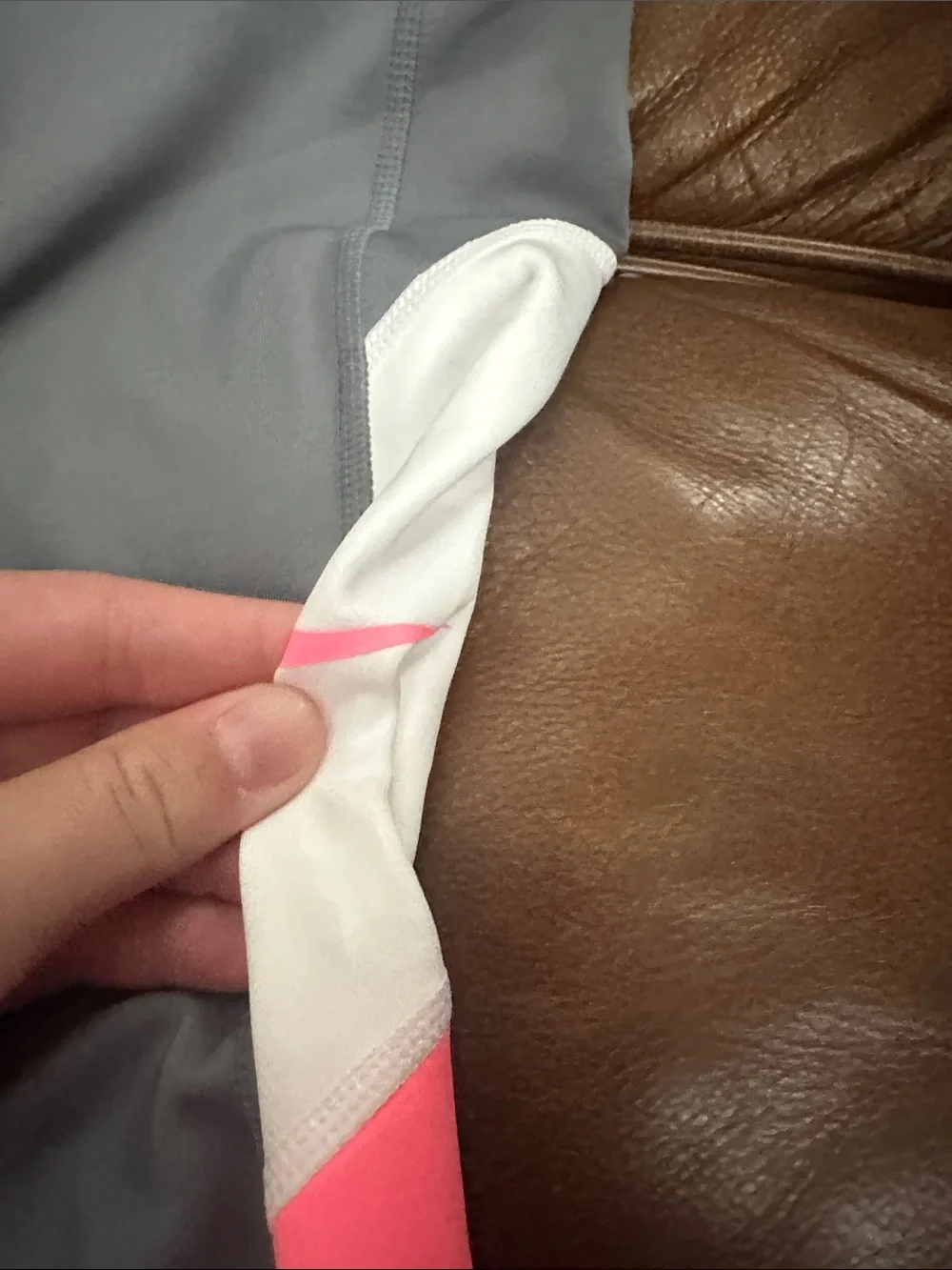 Nike Girls' Gray, White & Pink Colorblock Leggings